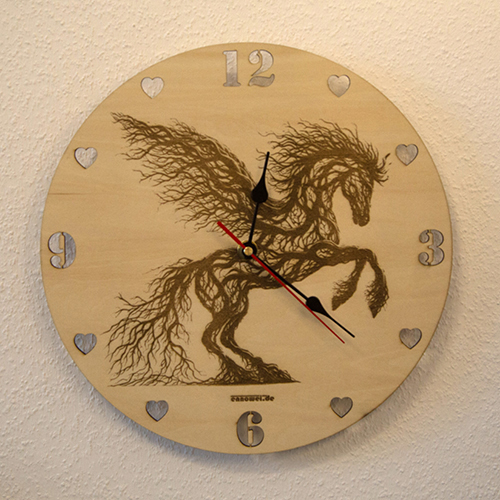 Holzuhr Modell Pferd_03